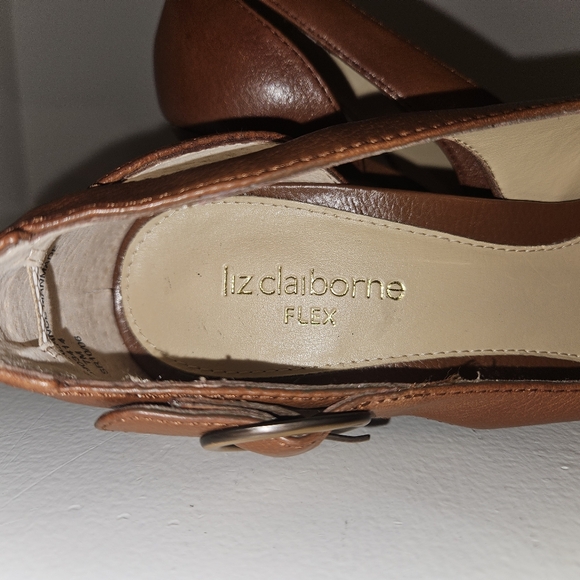 Vinatge Liz Claiborne Flex Short Heels Brown - Picture 3 of 10